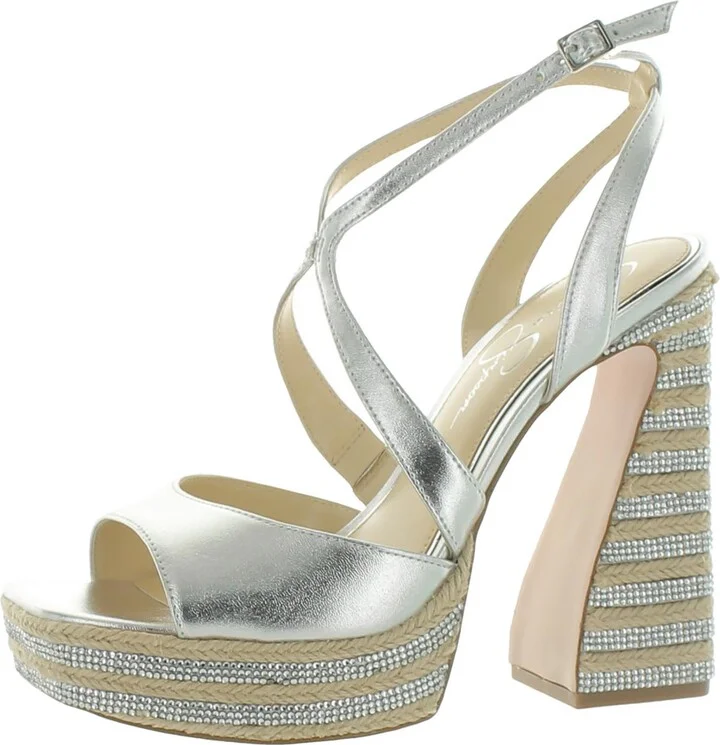Dosia Womens Strappy Rhinestone Platform Sandals