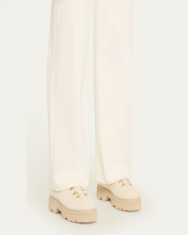 Dotty Shearling Combat Booties - Image 3