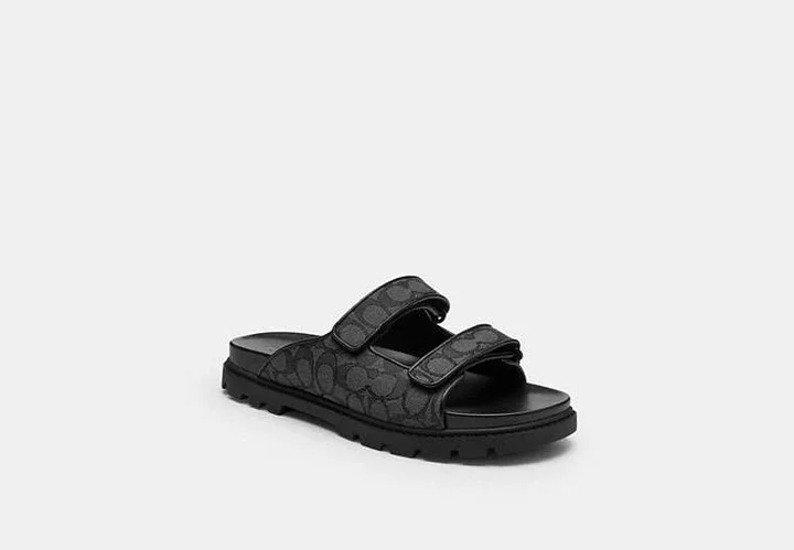 Double Banded Sandal In Signature Jacquard