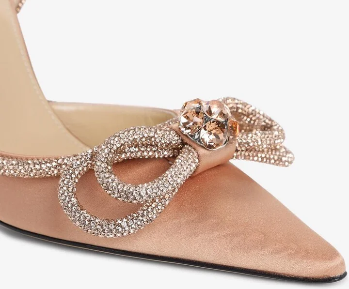 Double Bow 100 Satin Pumps - Image 3