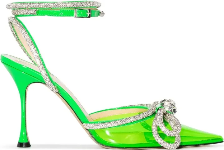 Double Bow 100mm pointed pumps
