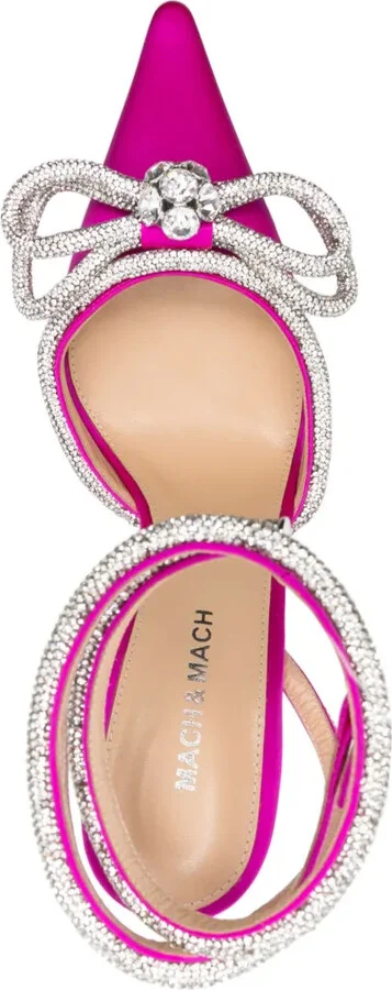 Double Bow 105mm satin pumps - Image 4