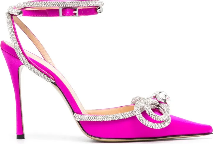 Double Bow 105mm satin pumps