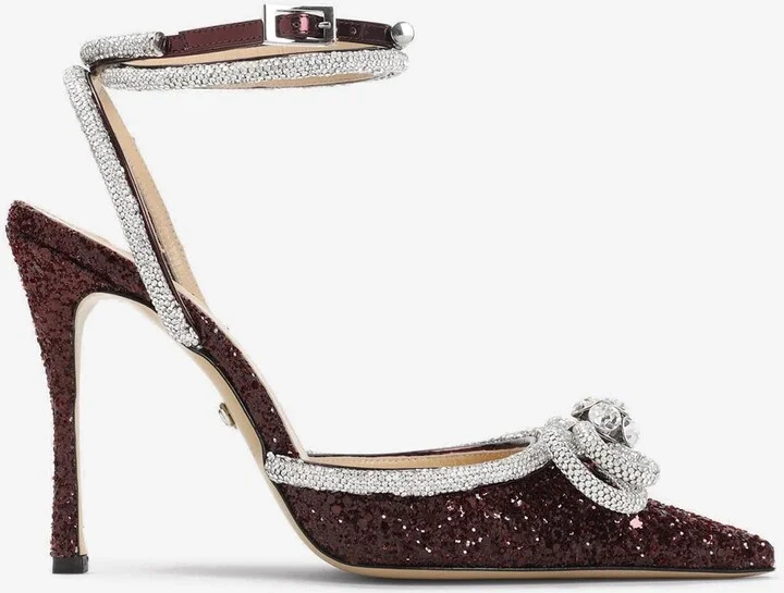 Double Bow 110 Glittered Pumps