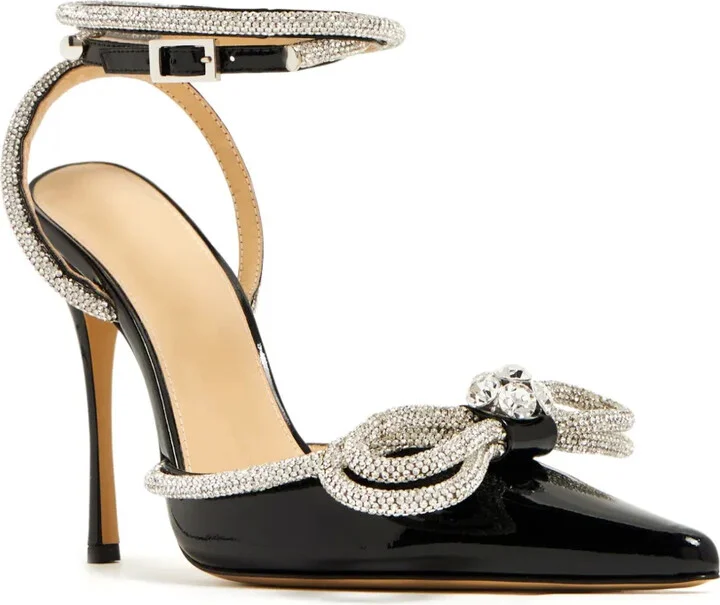 Double Bow 110mm patent-finish leather pumps - Image 2