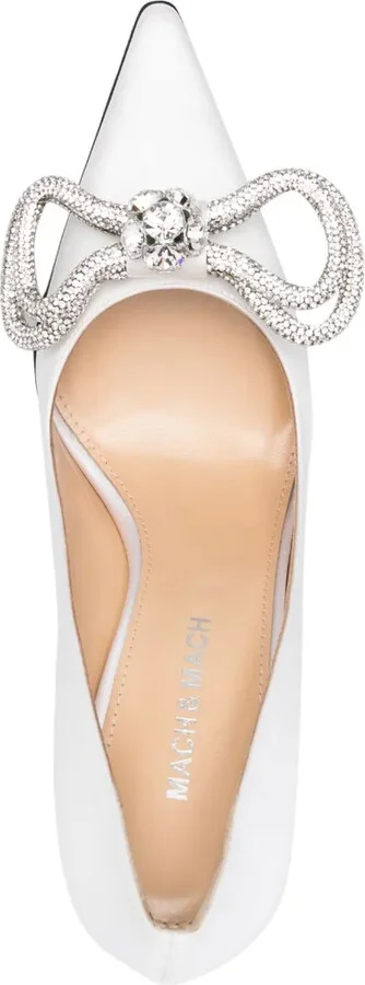 Double Bow 110mm satin pumps - Image 4