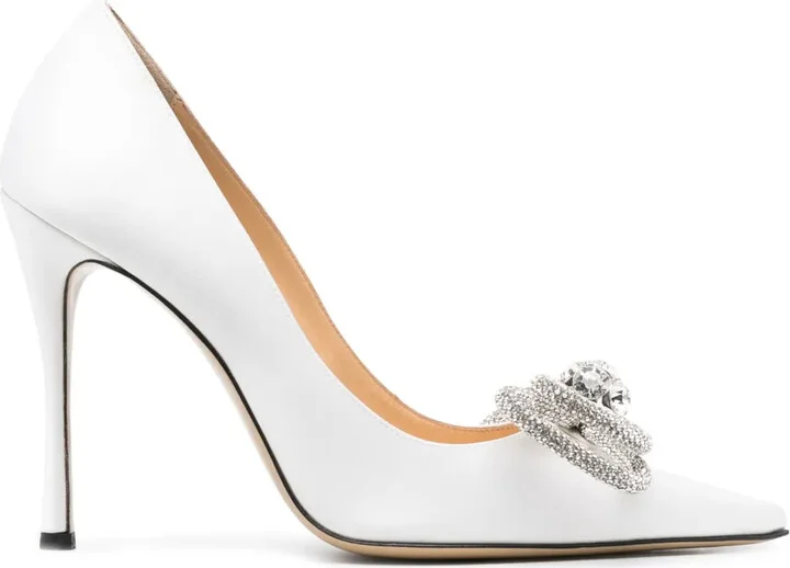 Double Bow 110mm satin pumps