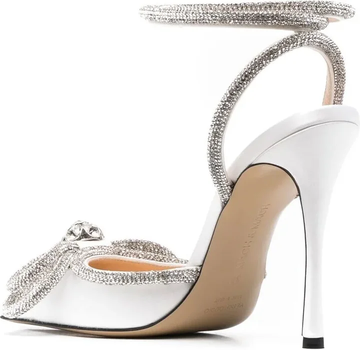 Double Bow 115mm satin pumps - Image 3