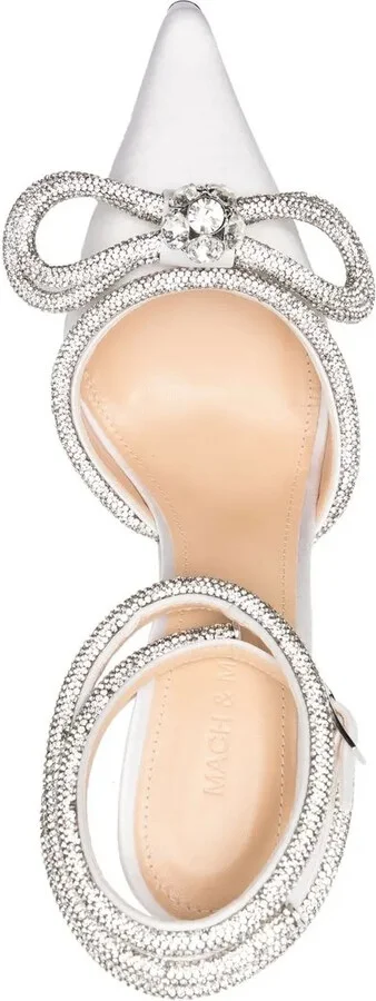 Double Bow 115mm satin pumps - Image 4