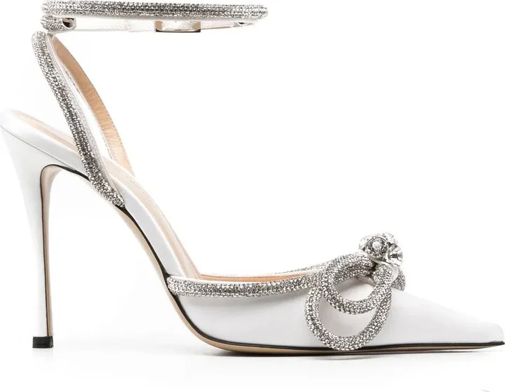 Double Bow 115mm satin pumps