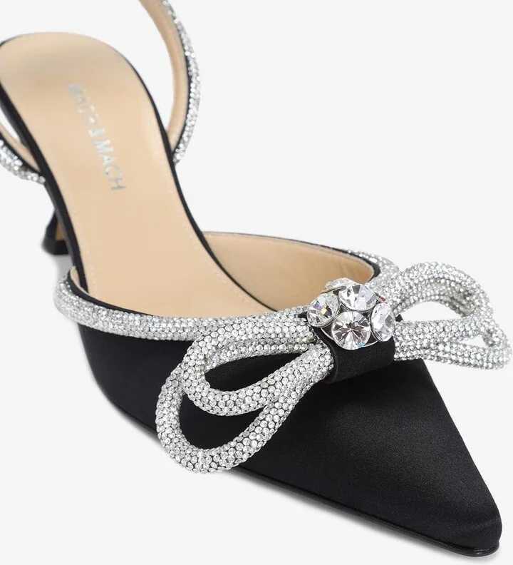 Double Bow 65 Silk Pumps - Image 3