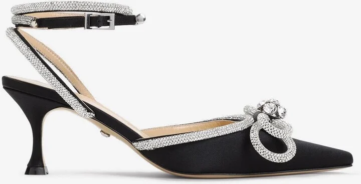 Double Bow 65 Silk Pumps