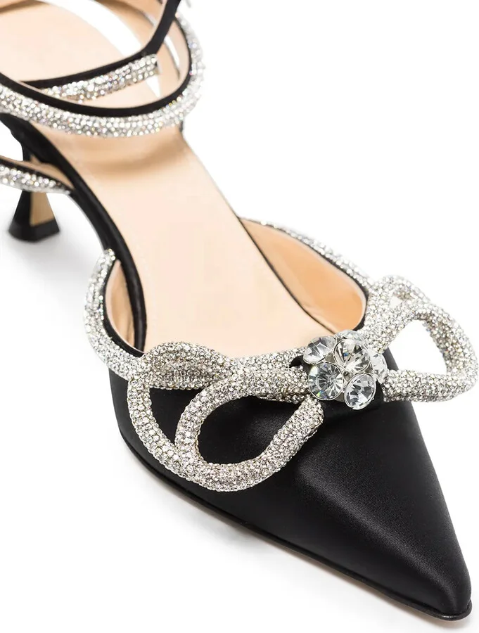 Double Bow 65mm crystal-embellished pumps - Image 4