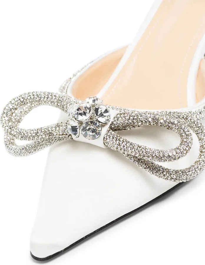 Double Bow 65mm leather pumps - Image 4