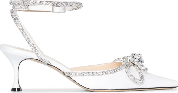 Double Bow 65mm leather pumps