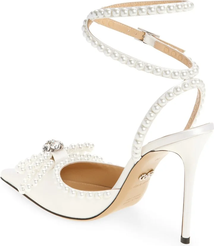 Double Bow Faux Pearl Slingback Pump - Image 2
