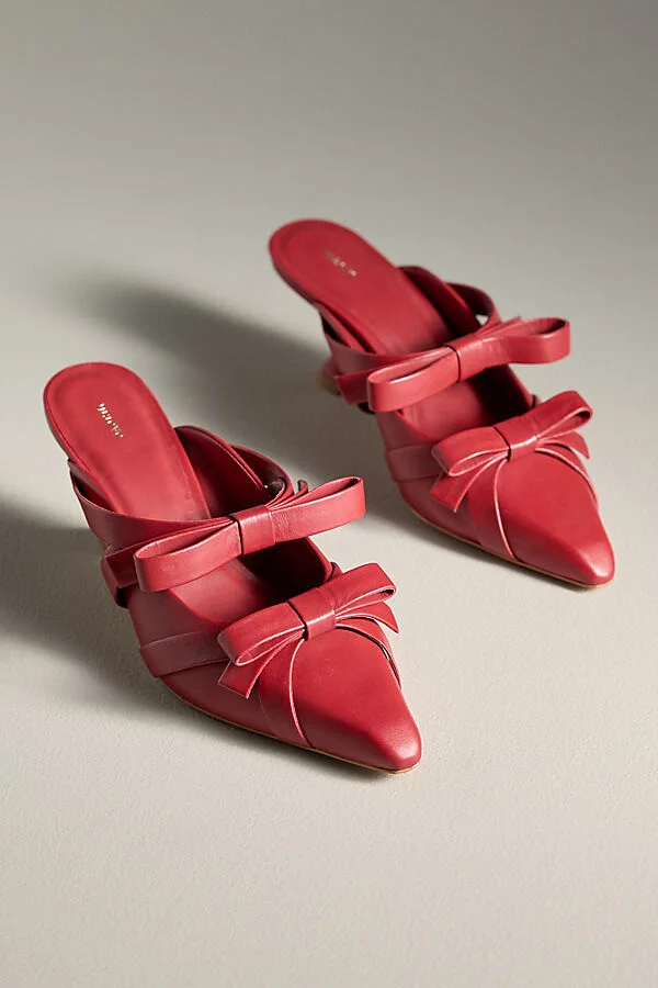 Double Bow Heeled Mules - Image 3