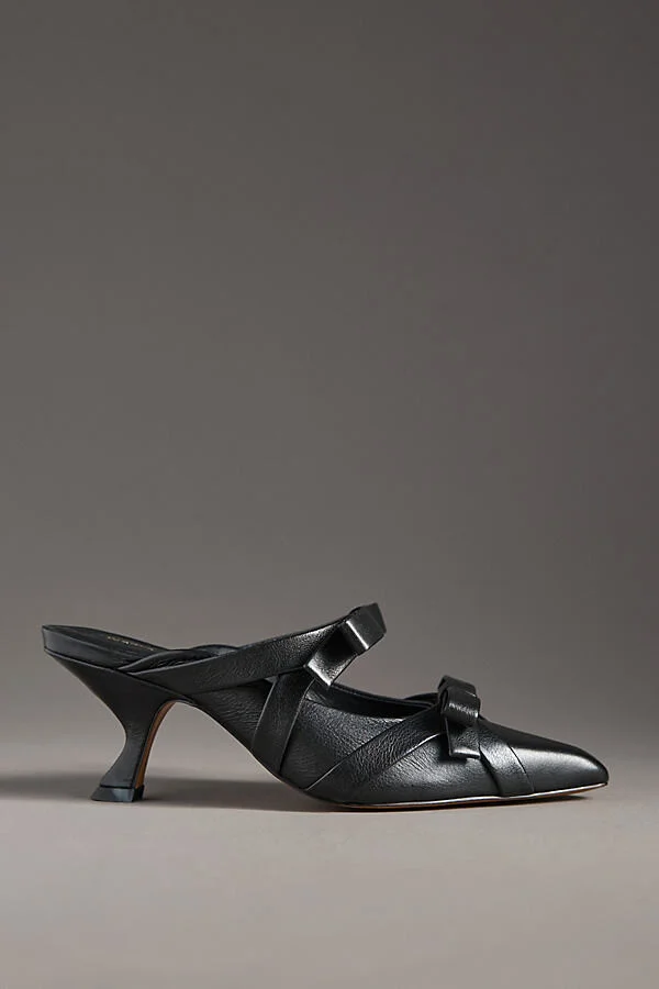 Double Bow Heeled Mules
