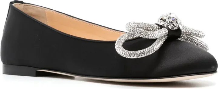 Double Bow satin ballerina shoes - Image 2