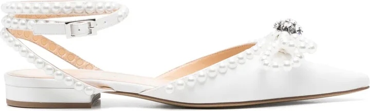 Double-Bow Satin Ballerinas