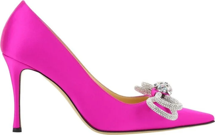 Double Bow Satin Women's Pumps
