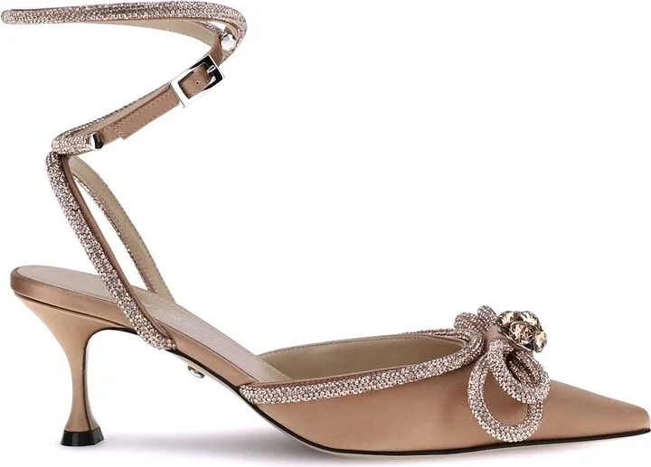 Double Bow Silk Pumps