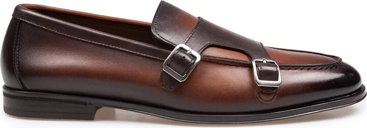 Double Bucke Adler Loafers In Wood Color Leather