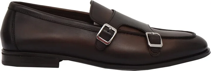 Double Buckle Adler Shoes In Dark Brown