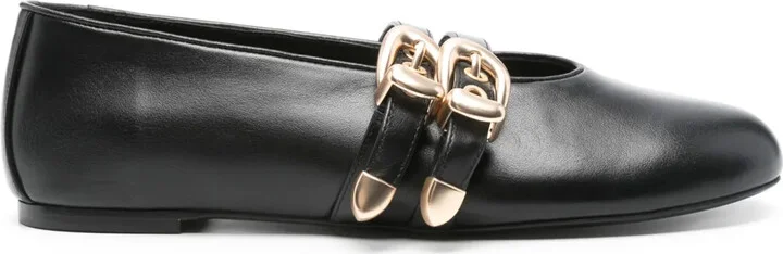 Double-Buckle Ballet Flats