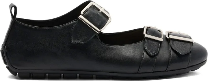 Double-Buckle Ballet Flats