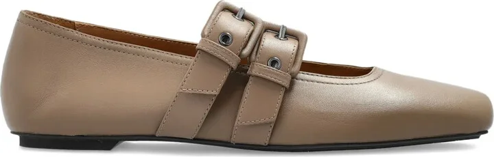 Double-Buckle Ballet Flats