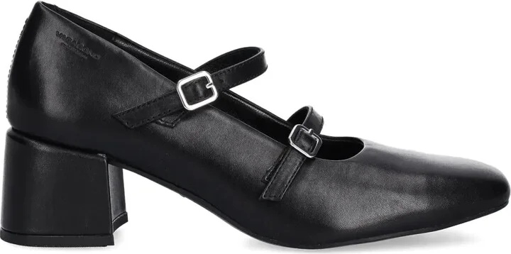 Double-Buckle Block-Heel Pumps