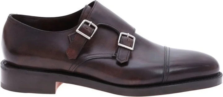 Double Buckle Calf Leather Shoe