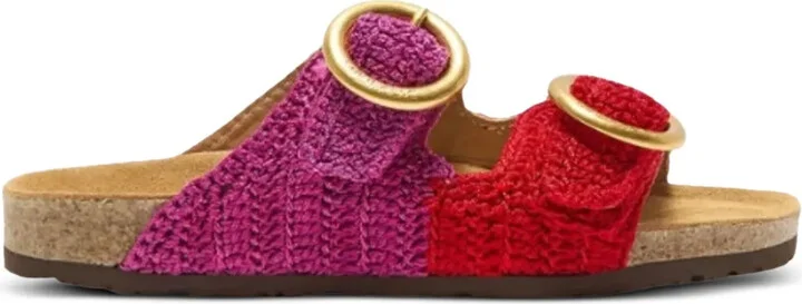 Double-Buckle Crochet Sandals