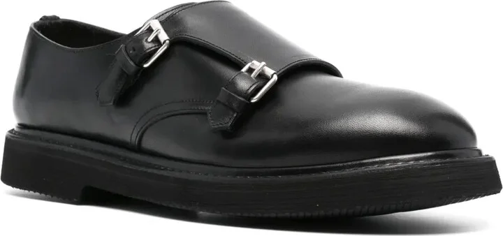 Double-Buckle Leather Monk Shoes - Image 2