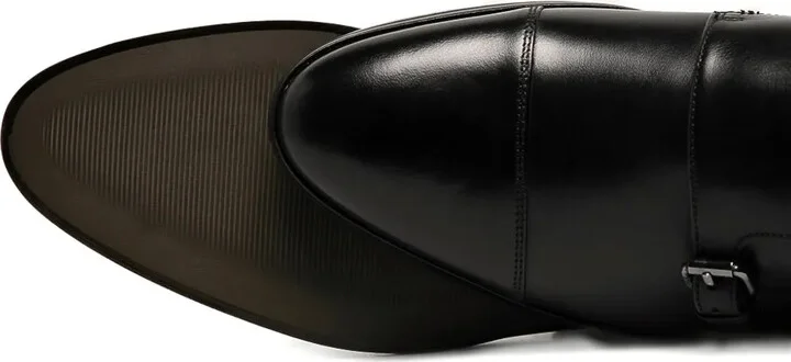 Double-Buckle Leather Monk Shoes - Image 4
