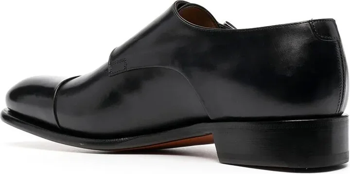 Double-Buckle Leather Monk Shoes - Image 3