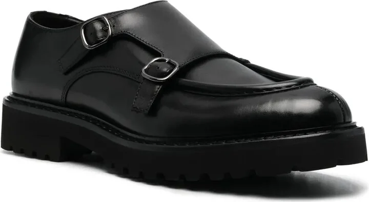 Double-Buckle Leather Monk Shoes - Image 2