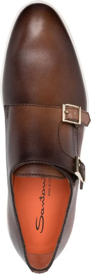 Double-Buckle Leather Monk Shoes - Image 4