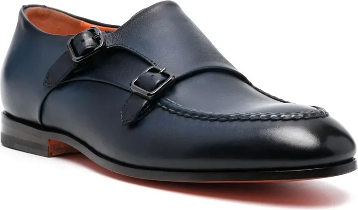 Double-Buckle Leather Monk Shoes - Image 2