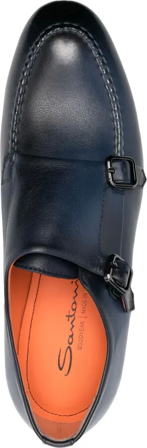 Double-Buckle Leather Monk Shoes - Image 4