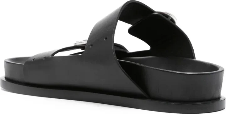 Double-Buckle Leather Sandals - Image 3