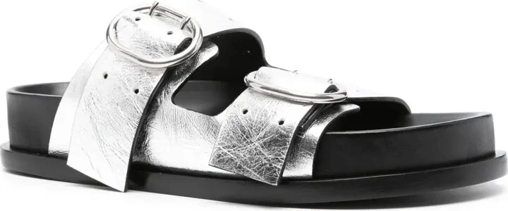 Double-Buckle Leather Sandals - Image 2