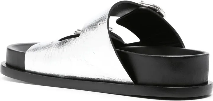 Double-Buckle Leather Sandals - Image 3