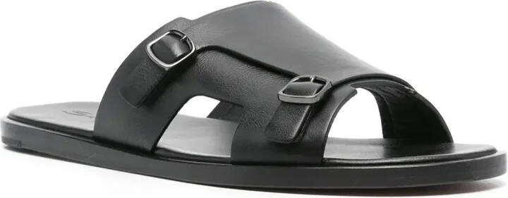 Double-Buckle Leather Sandals - Image 2