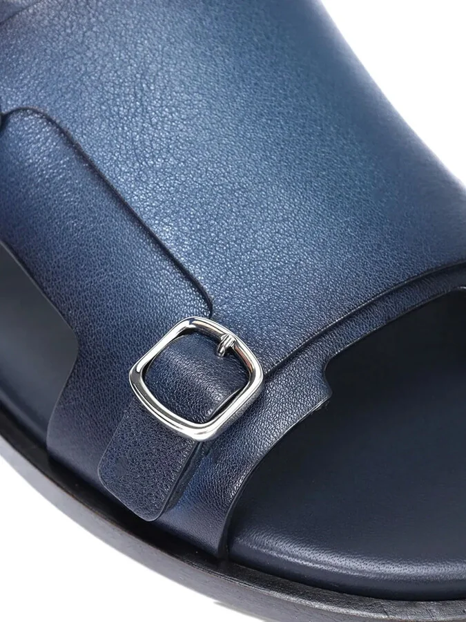 Double-Buckle Leather Sandals - Image 3