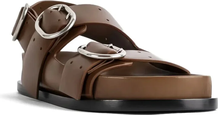 Double-Buckle Leather Sandals - Image 2