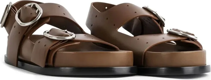 Double-Buckle Leather Sandals - Image 3