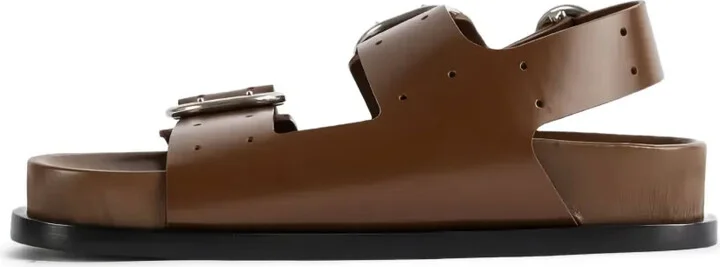 Double-Buckle Leather Sandals - Image 4