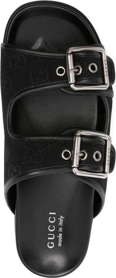 Double-Buckle Leather Sandals - Image 4